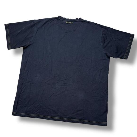 VTG Coogi Patch T-Shirt XXL Plaid Crest Logo Black Gold Stitching Hip Hop Y2K - Picture 6 of 8